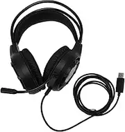USB Gaming Headset for PC, JAOCDOEN USB Gaming Headset Computer Headphones with Mic RGB Light Wired Headphones for Laptop