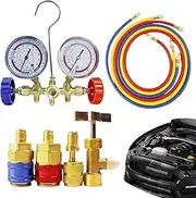 Air Conditioning Gauge | Multifunctional Professional Manifold Gauge Set | Portable Refrigerant Testing Device, Refrigeration System Accessories for Car Air Conditioning
