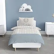 MTOnlinehandel Anker Children's Bed Linen 100 x 135 + 40 x 60 cm, Coastal Baby Maritime Baby Bed Linen, Toddler Bedding for Girls and Boys, Suitable for Coastal Child Bedding