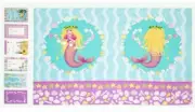 MERMAID WISHES PROJECT PANEL * CUSHION/QUILT + QUILT LABELS * NEW * FREE POST *