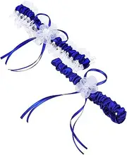 [VALICLUD] 1Set Lace Wedding Garters for Bride Elegant Leg Accessories for Special Occasions Bridal Garters for Weddings Blue