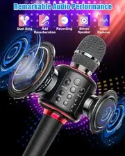 Bluetooth Karaoke Microphone for Kids & Adults Wireless Rechargeable Microphone