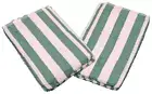3 Piece - Hotel & Spa Pool Beach Towels 100% Ring Spun Cotton Jade/White Striped