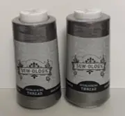 2 Pack Sewology All-Purpose Serger Thread 100% Polyester~3000 Yard Cone~DK Grey