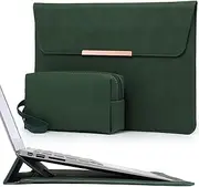 HYZUO 15-16 Inch Laptop Sleeve Case with Stand for MacBook Pro 16 M4/M3/M2/M1 Pro/Max 2025-2019, MacBook Pro 15 2015-2012, XPS 15, Samsung Galaxy Book Flex/Pro 15, Midnight Green(Smiley)