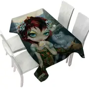The Fool Card Beautiful Nomad and Her Cat Tablecloth