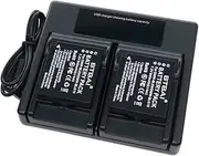 USB LCD Dual Charger +2X 940mAh Battery for Panasonic DMW-BLE9E DMW-BLE9 DMW-BLG10E DMW-BLG10 Lumix DC-TZ100 DC-TZ90 DMC-GX7 DMC-GX85 DC-ZS200/TZ200 TZ220 DMC-GF3 DMC-GF5 DMC-LX100 Camera