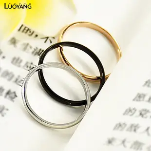 洛陽牡丹 簡約情侶戒指 細鈦鋼18K金玫瑰對戒指環不鏽鋼飾品禮物