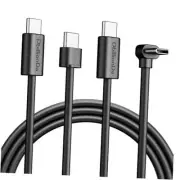 USB C to USB C Cable Combo Pack, Short Connector 6ft 2 180° & 90° Short