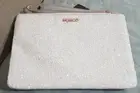 MIMCO zip top Medium Glitz pouch WHITE GLITTER NEW ROSE Gold Tone Hardware New❤❤
