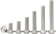 100/200PCS M1.4 M1.7 M2 M2.5 M3 M4 Steel Nickel Plated Pan Round Truss Head with Washer Padded Collar Machine Screw(M1.4x6 (200pcs))