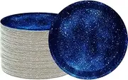 40Pcs Starry Galaxy Party Supplies Space Galaxy Party Paper Plates Star Party Dessert Plates for Outer Space Theme Boys Girls Baby Shower Starry Night Solar System Birthday Party Decorations (Starry)