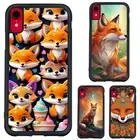 Painting Red fox Poster Anti fingerprint For iPhone XS 11 12 13 14 15 16 Pro Max
