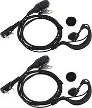 SING F LTD 2PCS G-Shape Walkie Talkie Earpiece with Mic G Hanging Headset Compatible with Baofeng Compatible with Kenwood Walkie Talkies Two Way Radio