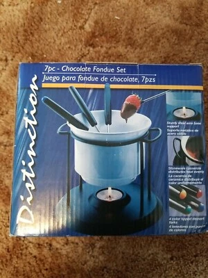 Distinction 7pc. Chocolate Fondue Set By Trudeau NEW. B