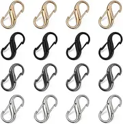 [LCCHOLV] 16PCS Zipper Locks Clips - Backpack Lock Zippe Clips Anti Theft, Small Tiny Mini S Carabiner Clip, Zipper Pulls Replacement for Backpack, Luggage, Camping Fishing Traveling Outdoor Sports