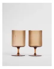 [Country Road] Vivi Wine Glass Set Of 2 in Faded Amber