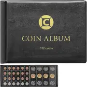 Coin Collection Book Holder Albums for Collectors, 312 Pockets Coin Binder for 2