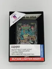Zippo Black Light Rick Rietveld 48673 "Double Torch" refillable Butane Lighter