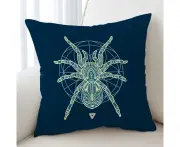 Teal Yellow Tarantula Spider Cushion