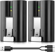 ENEGON Replacement Battery (2-Pack) and 2 in 1 Charging Cable for Ring Video ...