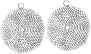 GAROZATION 2Pcs Stainless Steel Scrubber for Pots Pans Kitchen Cleaner for Cast Wok and Skillet Grease Removal and Easy to Clean