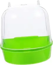 JOINPAYA Caged Bird Bath for Small Birds Covered Bathing Cage for Parrots and Canaries Versatile Bird Bathing Green Color Option