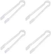 CATIEBYE Transparent Acrylic Food Tongs Multi Functional Ice Bread Cake and Salad Serving Tongs for Home Parties and Bars Resistant Design Skid Wave Clamping