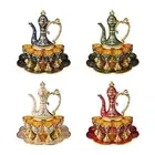 Turkish Coffee Tea Pot Set Teapot Tea Tray Metal Cups for Hotel Party