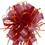 10pcs 8 Inch Large Pull Bows Gift Wrapping Bows Ribbon Organza Wine Red