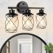 3 Light Bathroom Vanity Light Fixture Over Mirror, Black-3 Light(without bulb)