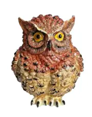 Large Owl Jeweled Hand Painted Enamel Trinket Box with Austrian Crystals. New