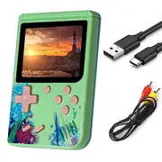 Nevenka 3.0inch Screen Retro Handheld Game Console 500 Classic FC Games Support to TV Output-Green