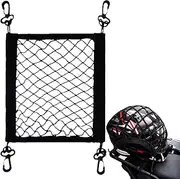 Motorcycle Cargo Net - Double Layer Mesh Storage Bag, High Elasticity Net | 4 Hooks, 360° Rotatable Design, Easy Installation Adjustable Polyester Net for Front Basket Bag