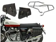 Royal Enfield Interceptor 650 Mounting Rails & Black Pannier Bags Pair