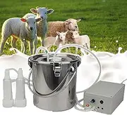 Goat Milking Machine(3L/5L/10L), Electric Pulsating Vacuum Milking Machine, Pulse Speed Regulation, Automatically Stops When Milk Full, for Sheep, Goat,5L,B