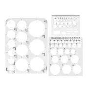 Circle Templates for Drawing - 3 Pack Drafting Stencils Measuring Tools, Circ...