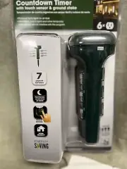 Prime Countdown Timer Touch Sensor Ground Stake 6 Outlet Dusk Outdoor #0736447
