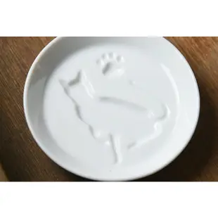 日本美濃燒 浮水印醬油碟【iNTo雜貨】日本製 富士山/福神/貓頭鷹/貓咪