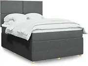 Generic Box Spring Bed with Mattress Dark Grey Queen Fabric,3294868