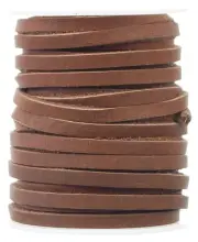 Brown 1/8" Leather Flat Cord - 25 Feet - 3.5mm Genuine Leather Strap