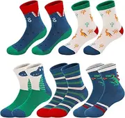 [Utensilsto] 5 Pairs of Children's Socks Funny Animal Pattern Socks Cotton Children's Socks Boys Girls, multicoloured, 6 Jahre