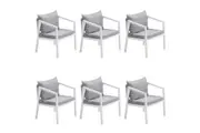 Livsip 6PCS Outdoor Furniture Chairs Garden Patio White