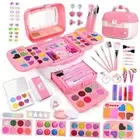 Auney 80 PCS Kids Makeup Kit for Girls 5 6 7 8 Years Old, Unicorn Girls Pink
