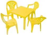 Children's Outdoor & Indoor Table & Chair Set - 4 Chairs, 4 colors Made in Italy