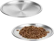 2 PCS Stainless Steel Cat Bowls, Whisker Fatigue Food and Water Dishes for Kittens and Small Pets, Indoor Feeding Bowl 5.5"