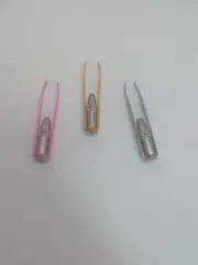 (3-Pk) Eyebrow and Eyelash Tweezers with LED Light Stainless Steel Multi Color