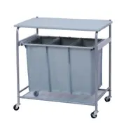 Laundry Hamper Trolley with Slide Tray 3 Washing Basket Bag Sort and Ironing Board