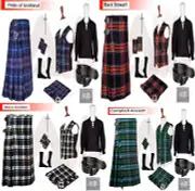 Scottish Highland Men's Traditional 8 yard Tartan kilt & Accessories