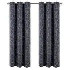 RT Designer Collection Luciana Embroidered Blackout Panel Charcoal